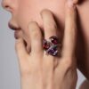 925 Sterling Silver Interlocking Aurora Ring and 3.28CT Tourmaline - Image 2