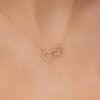 925 Sterling Silver Interlocking Diamond Heart Necklace - Image 2