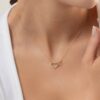 925 Sterling Silver Interlocking Diamond Heart Necklace - Image 3
