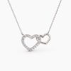 925 Sterling Silver Interlocking Diamond Heart Necklace - Image 4