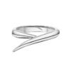 Layered interlocking ring set with curved bands and sparkling pavé detail