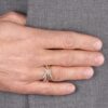 925 Sterling Silver Interlocking Duo Diamond Ring - Image 2