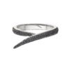 Layered duo ring with thick gold plating and monochrome contrast