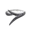 925 Sterling Silver Interlocking Embrace Ring and Black Diamond