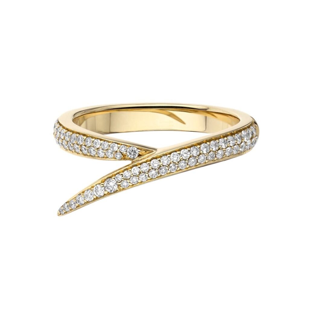 925 Sterling Silver Interlocking Single Diamond Ring