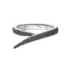 925 Sterling Silver Interlocking Single Ring and Black Diamond