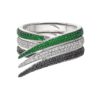 925 Sterling Silver Interlocking Single Ring and Black Diamond - Image 4