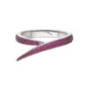 925 Sterling Silver Interlocking Single Ring and Pink Sapphire