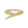 925 Sterling Silver Interlocking Single Ring and Yellow Sapphire
