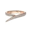 Gold-plated ring with layered interlocking rows