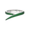 925 Sterling Silver Interlocking Stacked Ring and Black Diamond and Tsavorite - Image 5