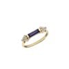 925 Sterling Silver ring with iolites and CZ diamond sparkle