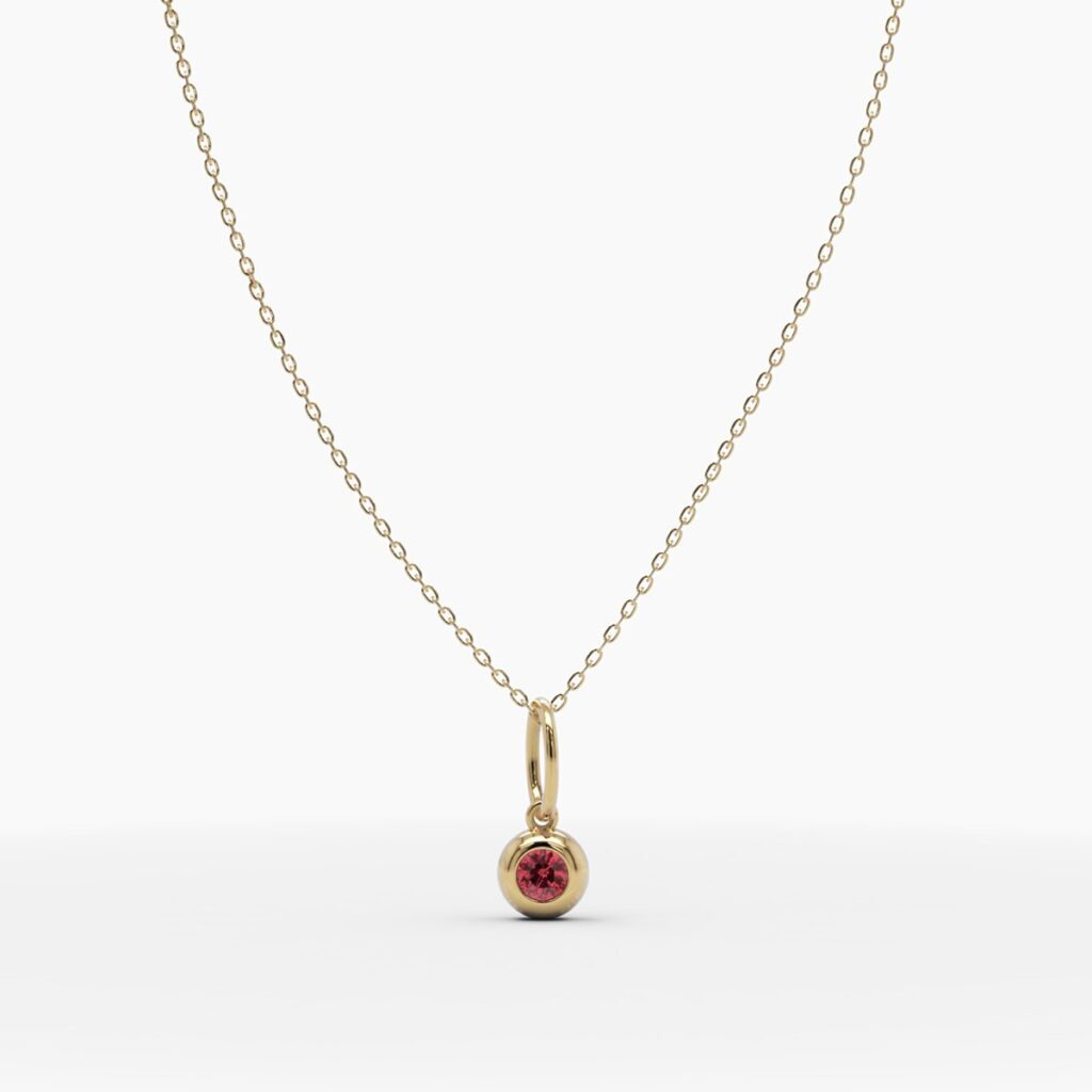 925 Sterling Silver July Birthstone Ruby Necklace