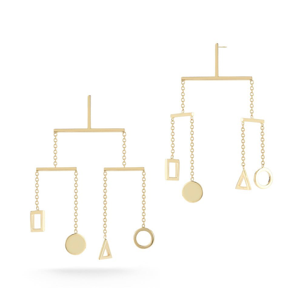 925 Sterling Silver Kinetic Object Mobile Earring
