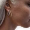 Knuckle hoop earrings in 925 sterling silver