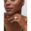 Pearl ring with pave-set premium CZ diamond accents