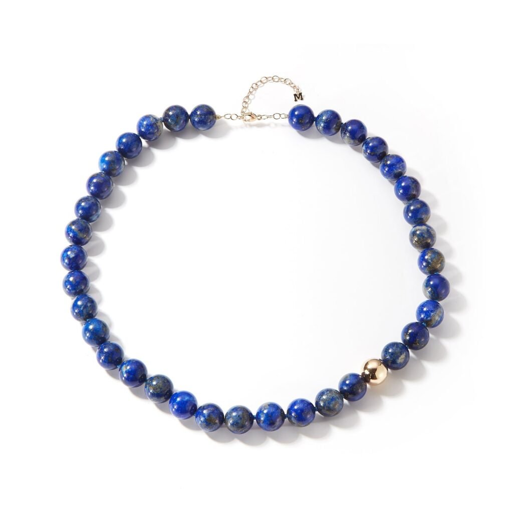 925 Sterling Silver Lapis Dot Necklace