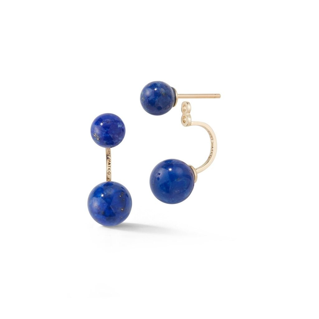 925 Sterling Silver Lapis Ear Jacket Earrings