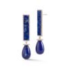 Sterling silver drop earrings with lapis and CZ accents