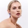 Gold-plated sterling silver earrings with lapis and post backs