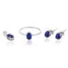925 Sterling Silver Lapis Lazuli Combo Set Ring
