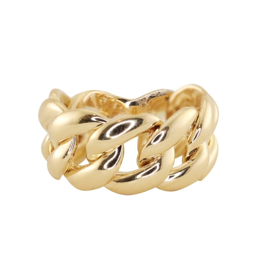 925 Sterling Silver Large Cuban Link Ring
