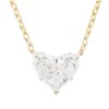925 Sterling Silver Large Full Diamond Heart Necklace