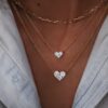 925 Sterling Silver Large Full Diamond Heart Necklace - Image 2