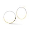 925 Sterling Silver large halfmoon hoop earrings with front-facing design