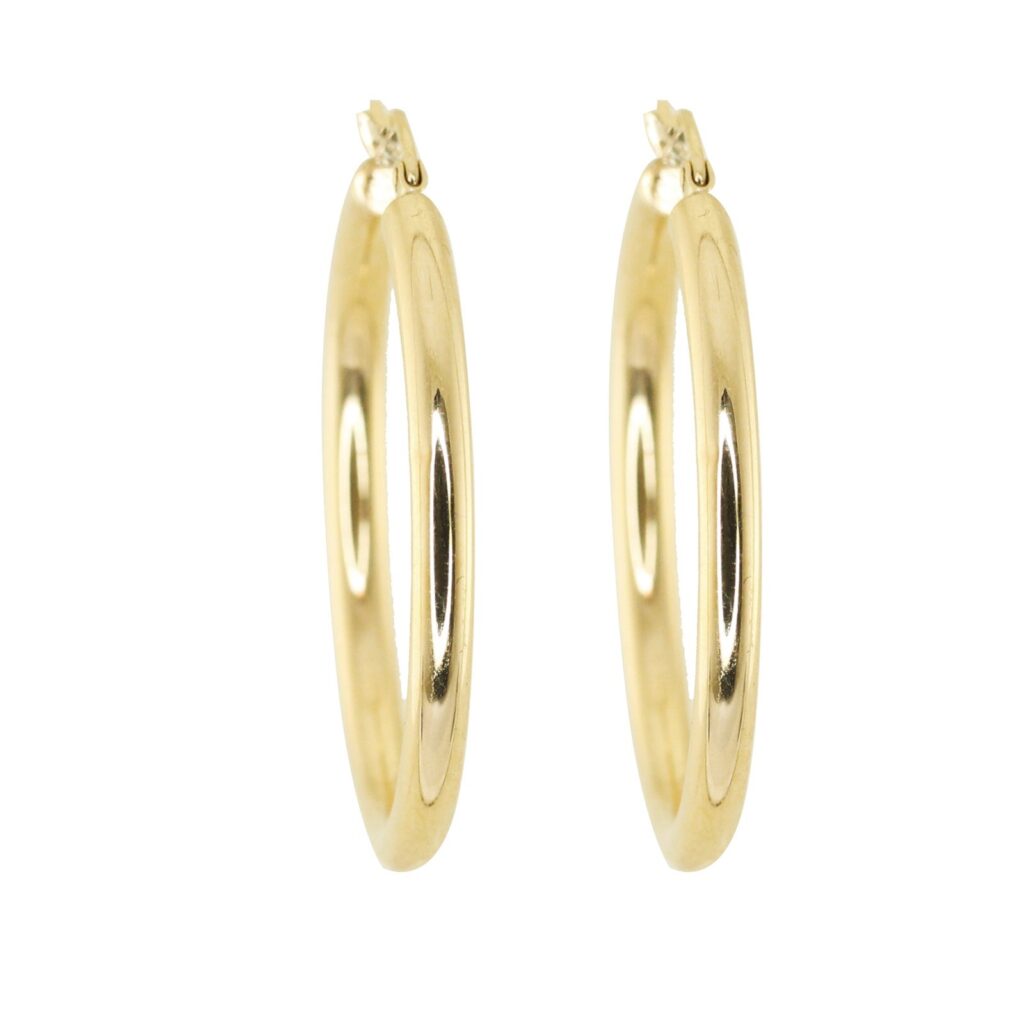 925 Sterling Silver Large Theia Hoop Earrings
