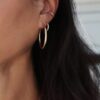 925 Sterling Silver Large Theia Hoop Earrings - Image 2