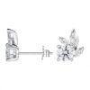 925 Sterling Silver "leafy Luster Green Protector" Diamond Stud Earrings - Image 2