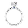 925 Sterling Silver "leafy Promise Green Protector" Diamond Engagement Ring - Image 2
