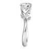 925 Sterling Silver "leafy Promise Green Protector" Diamond Engagement Ring - Image 5
