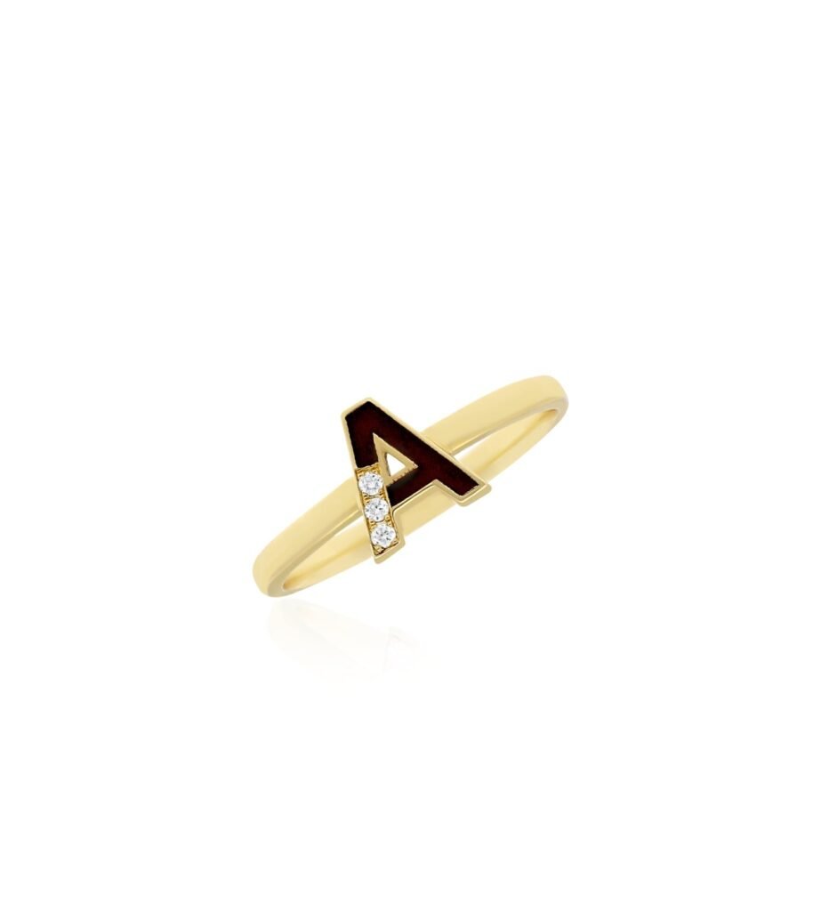 925 Sterling Silver League Maroon Diamond Ring