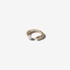 925 sterling silver open ring with link detail and pearl accent