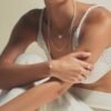 Pearl necklace with pear-shaped Premium CZ diamond accent