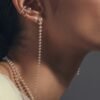 Pearl drop earrings with layered cascading design