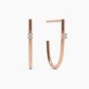 925 Sterling Silver Long Hoop Diamond Earrings - Image 8