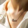 925 Sterling Silver "love" Diamond Necklace Pendant - Image 4