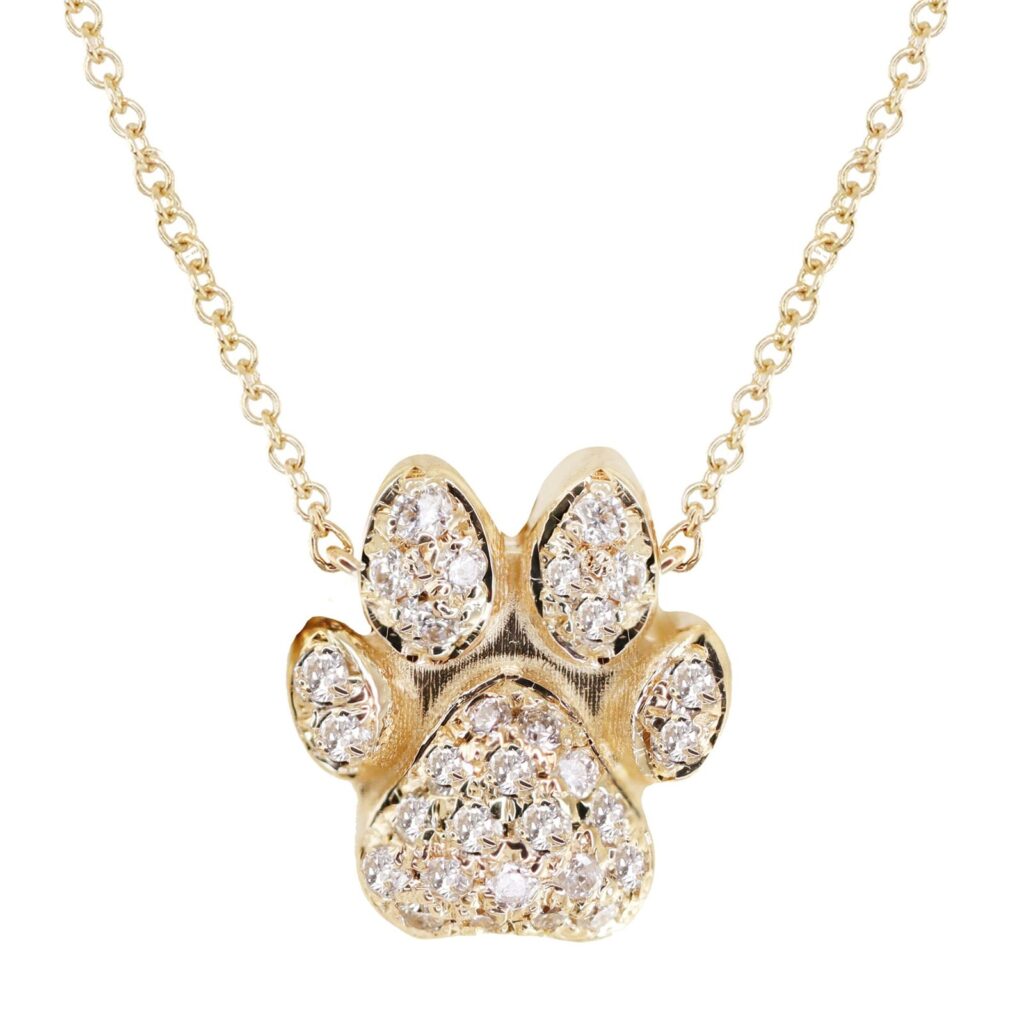 925 Sterling Silver LS X LABELLE DIAMOND DOG PAW NECKLACE