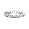 925 Sterling Silver Lustrous Leaves Inspired Diamond Wedding Band