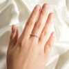 925 Sterling Silver Lustrous Leaves Inspired Diamond Wedding Band - Image 14