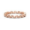 925 Sterling Silver Lustrous Leaves Inspired Diamond Wedding Band - Image 3