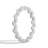 925 Sterling Silver Lustrous Leaves Inspired Diamond Wedding Band - Image 4