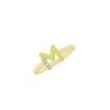 Sterling silver ring with lime enamel and pavé CZ accents