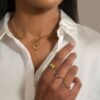 925 sterling silver ring with thick gold plating and pavé detailing