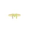 Modern ring with lime colour accents and sparkling CZ stones
