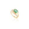 925 Sterling Silver Magnificent Emerald and Diamond Bypass Ring - Image 3