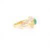 925 Sterling Silver Magnificent Emerald and Diamond Bypass Ring - Image 5
